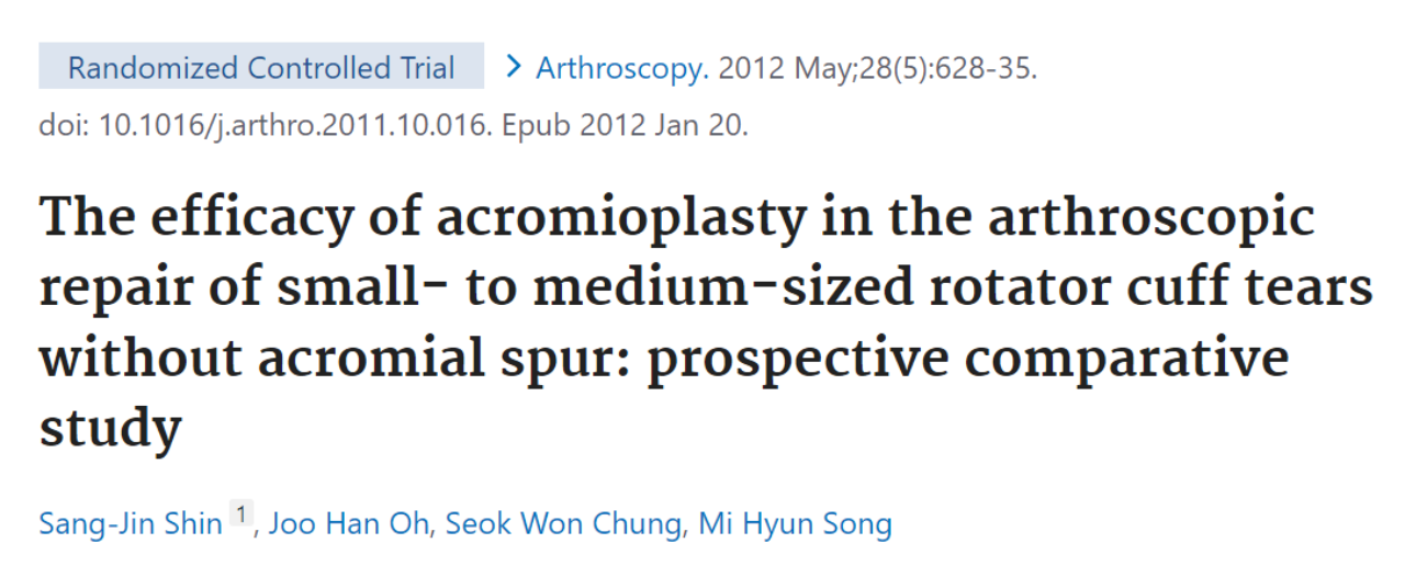 Efficacia acromionplastica nell'impingement alla spalla Sindrome da impingement subacromiale